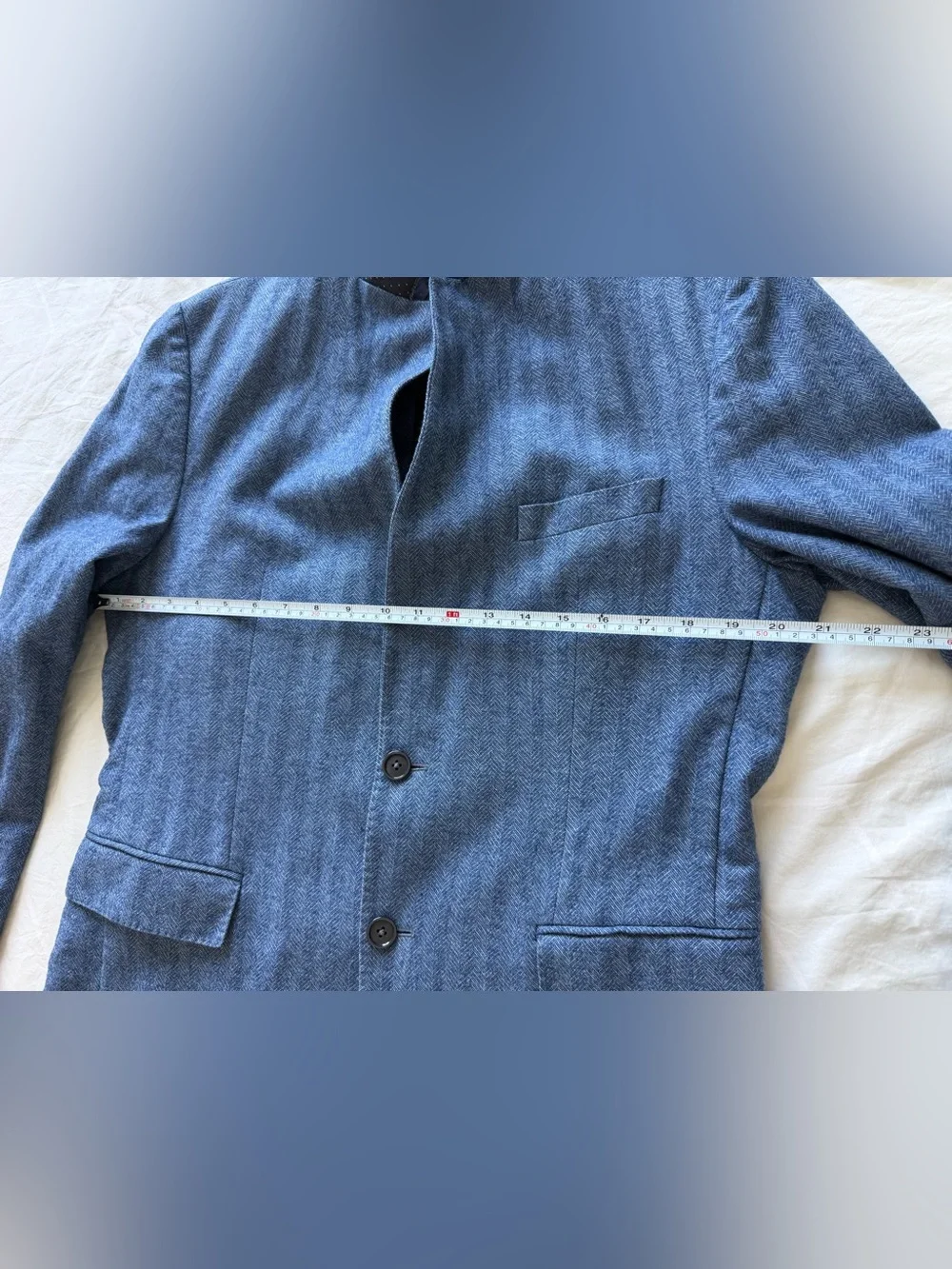 Hugo Boss Nobis Blue Herringbone Wool Blazer Sport Coat Men’s 42R